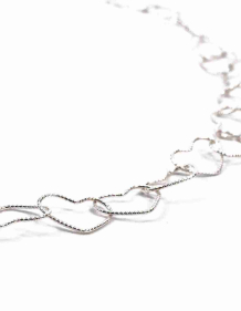Lănțișor din argint cu inimioare intersectate