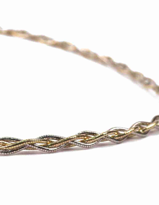 Lănțișor din argint împletit cu un strat de aur de 14K